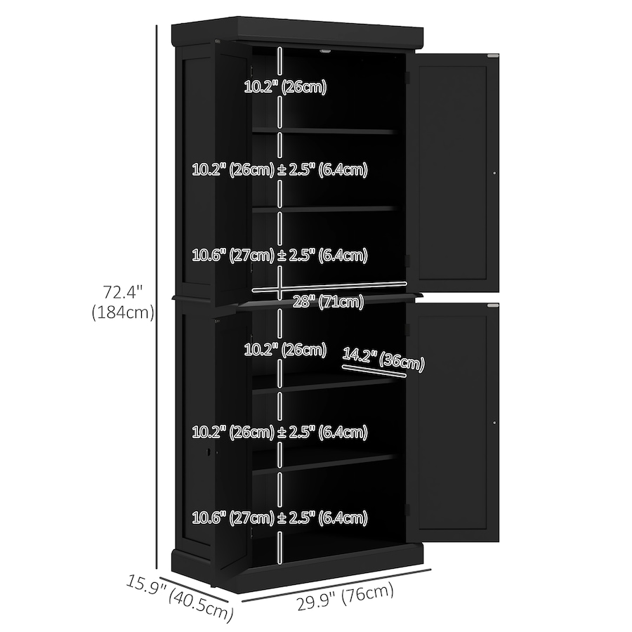 Image 997363_ALTMORE10.jpg, Product 997-363 / Price $290.99 - $309.99, HOMCOM Freestanding 4 Door Kitchen Pantry Cabinet with Shelves from HOMCOM on TSC.ca's Home & Garden department