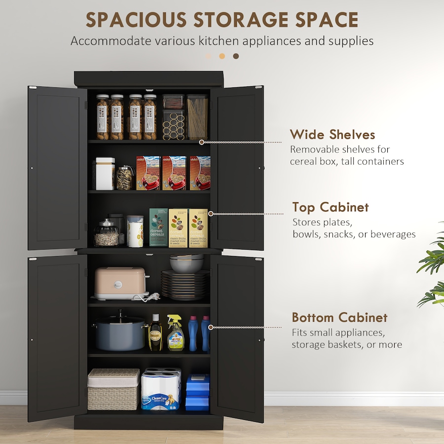Image 997363_ALTMORE11.jpg, Product 997-363 / Price $290.99 - $309.99, HOMCOM Freestanding 4 Door Kitchen Pantry Cabinet with Shelves from HOMCOM on TSC.ca's Home & Garden department
