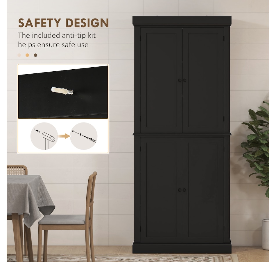 Image 997363_ALTMORE13.jpg, Product 997-363 / Price $289.99 - $369.99, HOMCOM Freestanding 4 Door Kitchen Pantry Cabinet with Shelves from HOMCOM on TSC.ca's Home & Garden department