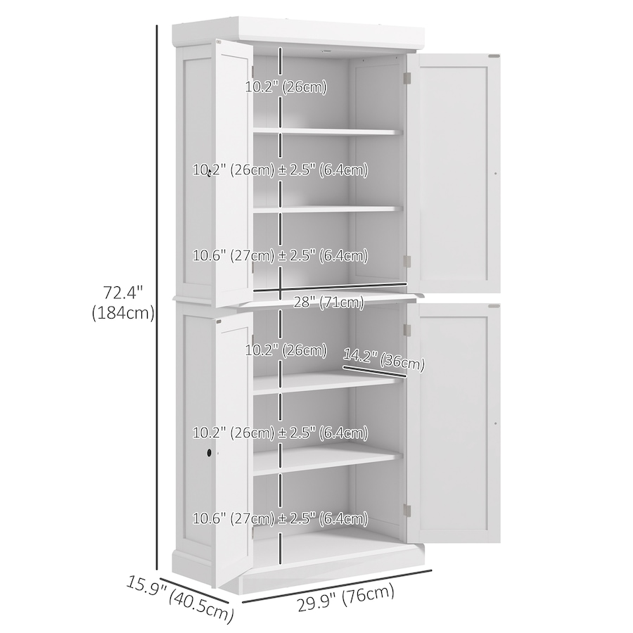 Image 997363_ALTMORE2.jpg, Product 997-363 / Price $290.99 - $309.99, HOMCOM Freestanding 4 Door Kitchen Pantry Cabinet with Shelves from HOMCOM on TSC.ca's Home & Garden department