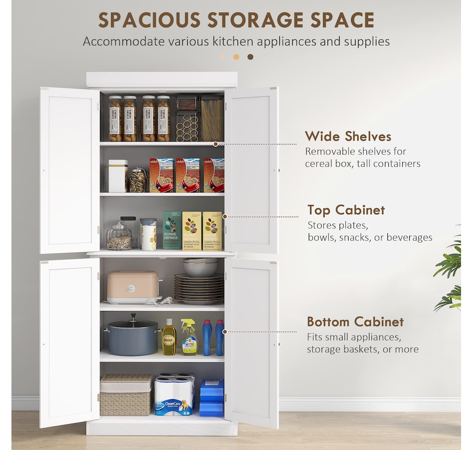 Image 997363_ALTMORE3.jpg, Product 997-363 / Price $289.99 - $369.99, HOMCOM Freestanding 4 Door Kitchen Pantry Cabinet with Shelves from HOMCOM on TSC.ca's Home & Garden department