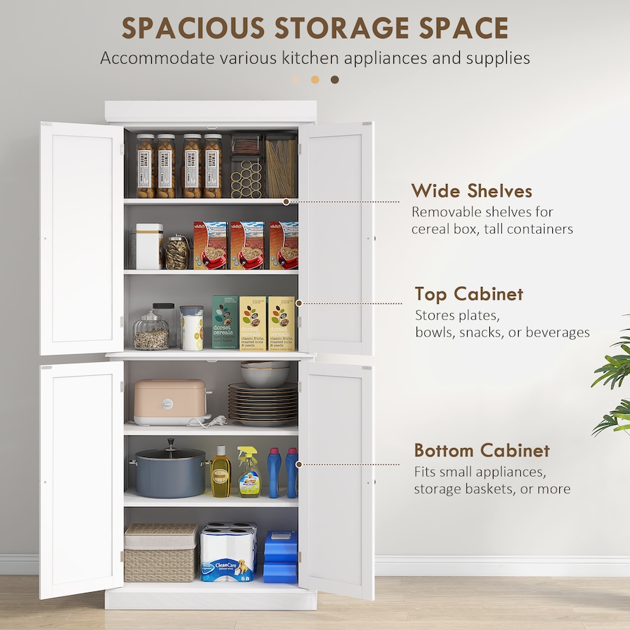 Image 997363_ALTMORE3.jpg, Product 997-363 / Price $290.99 - $309.99, HOMCOM Freestanding 4 Door Kitchen Pantry Cabinet with Shelves from HOMCOM on TSC.ca's Home & Garden department