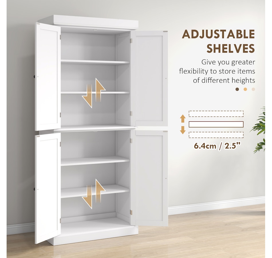Image 997363_ALTMORE4.jpg, Product 997-363 / Price $289.99 - $369.99, HOMCOM Freestanding 4 Door Kitchen Pantry Cabinet with Shelves from HOMCOM on TSC.ca's Home & Garden department