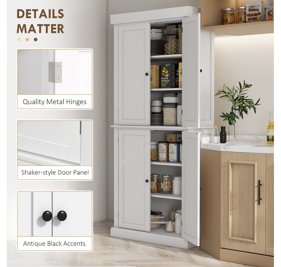 Image 997363_ALTMORE6.jpg, Product 997-363 / Price $289.99 - $369.99, HOMCOM Freestanding 4 Door Kitchen Pantry Cabinet with Shelves from HOMCOM on TSC.ca's Home & Garden department