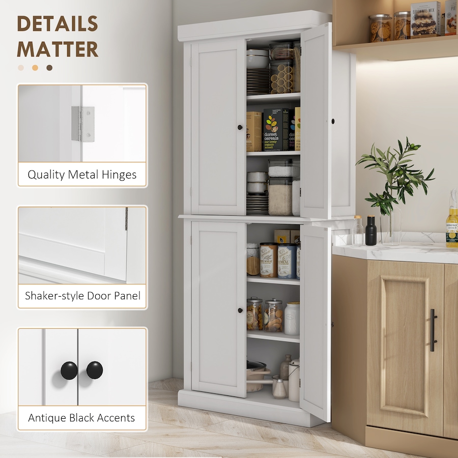 Image 997363_ALTMORE6.jpg, Product 997-363 / Price $290.99 - $309.99, HOMCOM Freestanding 4 Door Kitchen Pantry Cabinet with Shelves from HOMCOM on TSC.ca's Home & Garden department