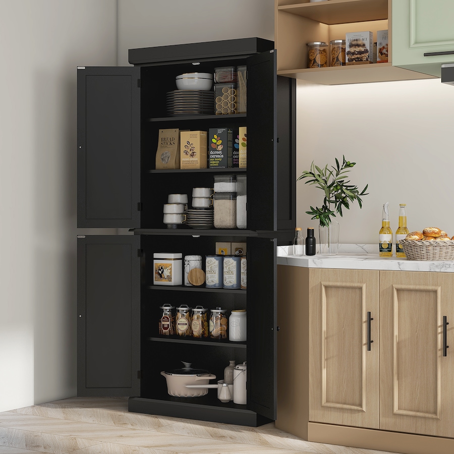 Image 997363_ALTMORE9.jpg, Product 997-363 / Price $290.99 - $309.99, HOMCOM Freestanding 4 Door Kitchen Pantry Cabinet with Shelves from HOMCOM on TSC.ca's Home & Garden department