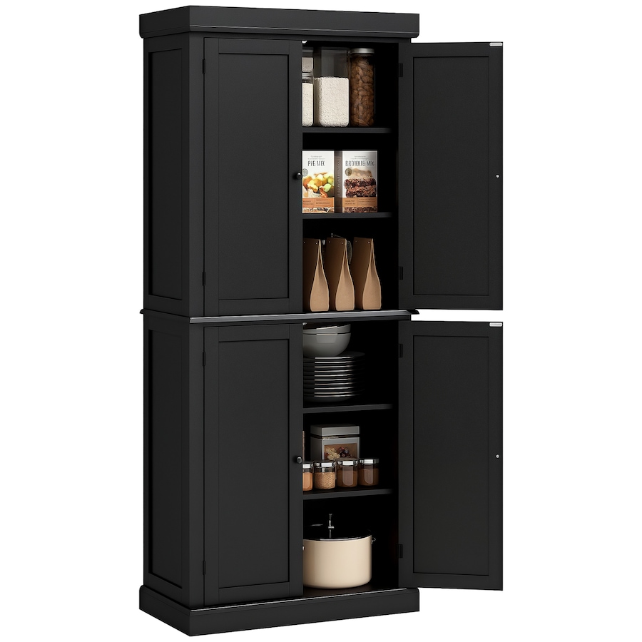 Image 997363_ST02.jpg, Product 997-363 / Price $290.99 - $309.99, HOMCOM Freestanding 4 Door Kitchen Pantry Cabinet with Shelves from HOMCOM on TSC.ca's Home & Garden department