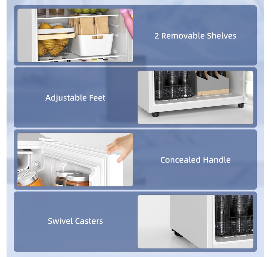 Image 997366_ALTMORE11.jpg, Product 997-366 / Price $259.99 - $289.99, HOMCOM 4.5 Cu Ft Mini Fridge with Freezer, Wheels, Refrigerator from HOMCOM on TSC.ca's Kitchen department