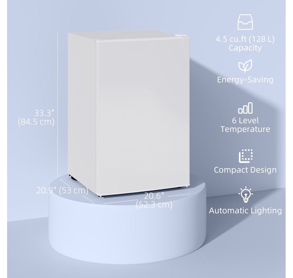 Image 997366_ALTMORE12.jpg, Product 997-366 / Price $259.99 - $289.99, HOMCOM 4.5 Cu Ft Mini Fridge with Freezer, Wheels, Refrigerator from HOMCOM on TSC.ca's Kitchen department
