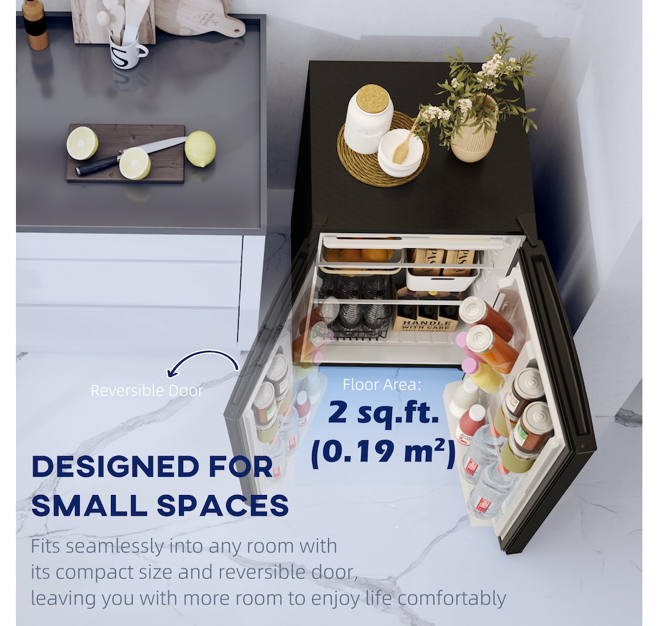 Image 997366_ALTMORE2.jpg, Product 997-366 / Price $259.99 - $289.99, HOMCOM 4.5 Cu Ft Mini Fridge with Freezer, Wheels, Refrigerator from HOMCOM on TSC.ca's Kitchen department