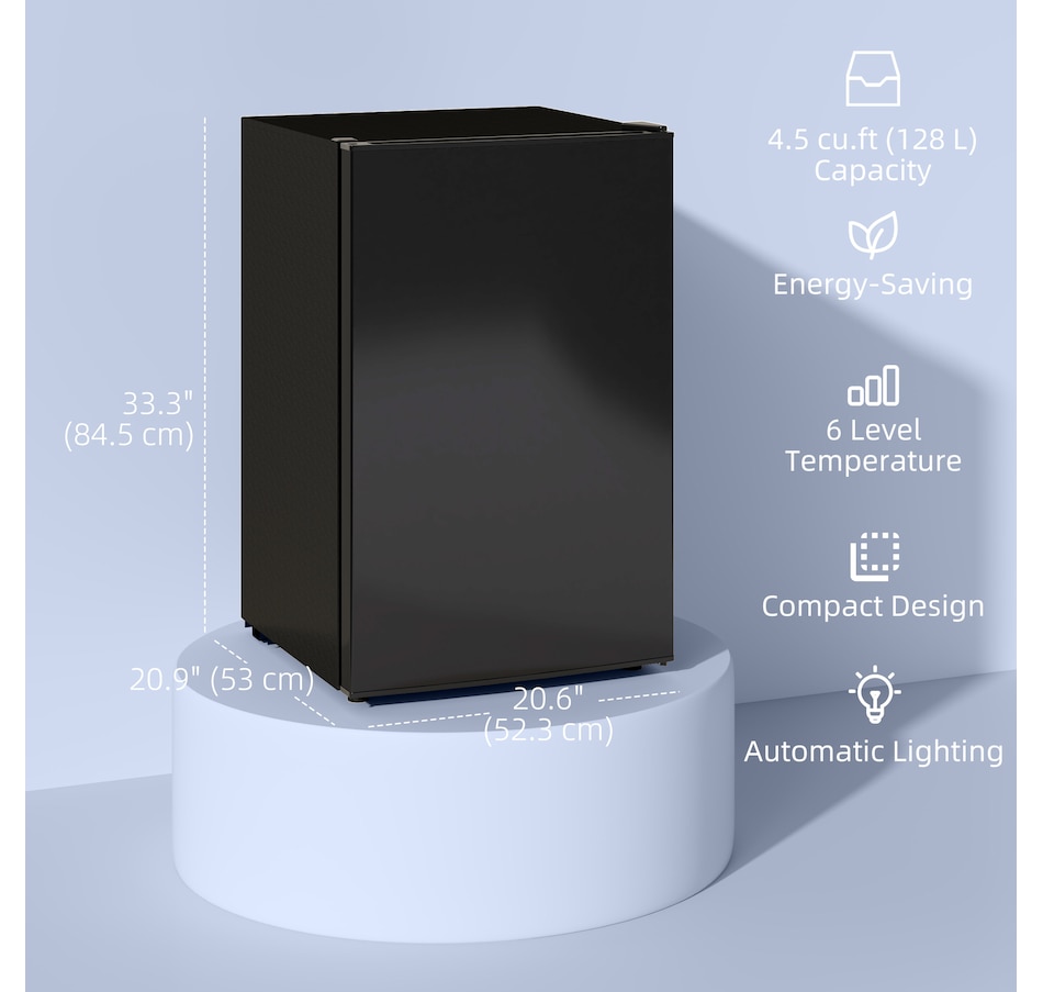 Image 997366_ALTMORE4.jpg, Product 997-366 / Price $259.99 - $289.99, HOMCOM 4.5 Cu Ft Mini Fridge with Freezer, Wheels, Refrigerator from HOMCOM on TSC.ca's Kitchen department