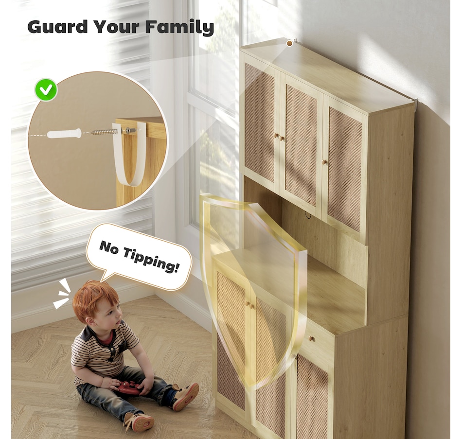 Image 997368_ALTMORE5.jpg, Product 997-368 / Price $269.99, HOMCOM Kitchen Pantry Cabinet with Open Countertop Kitchen Hutch, Natural from HOMCOM on TSC.ca's Home & Garden department