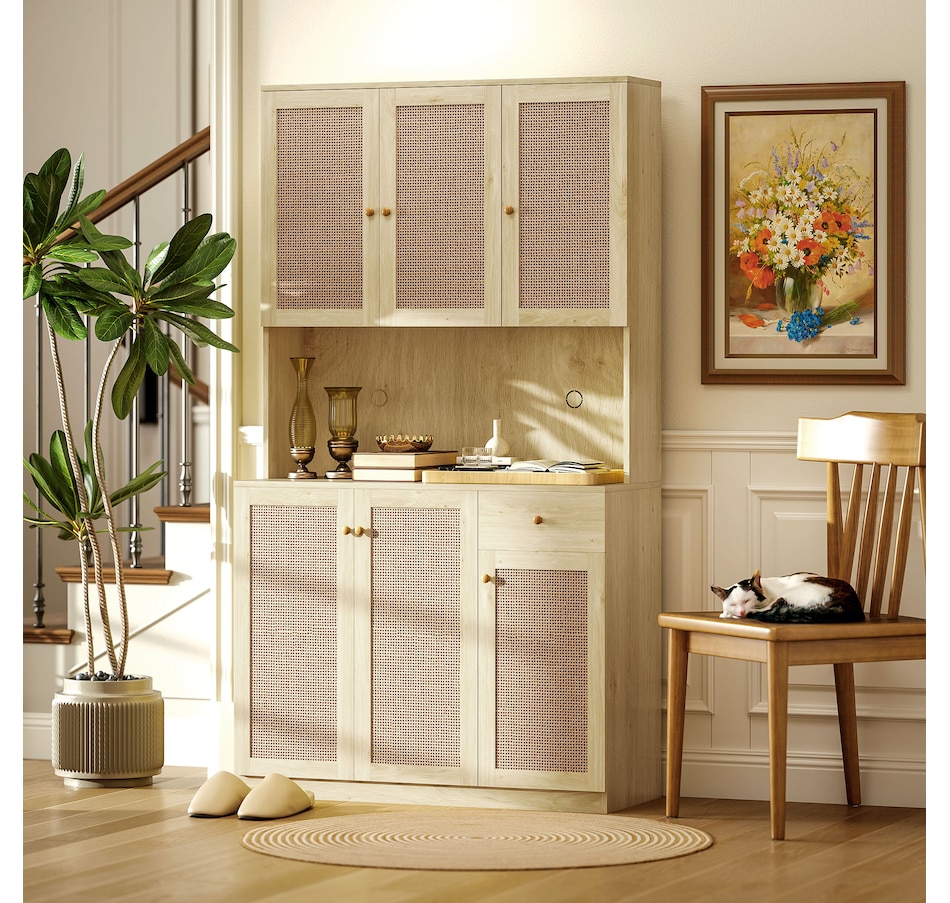 Image 997368_ALTMORE7.jpg, Product 997-368 / Price $269.99, HOMCOM Kitchen Pantry Cabinet with Open Countertop Kitchen Hutch, Natural from HOMCOM on TSC.ca's Home & Garden department