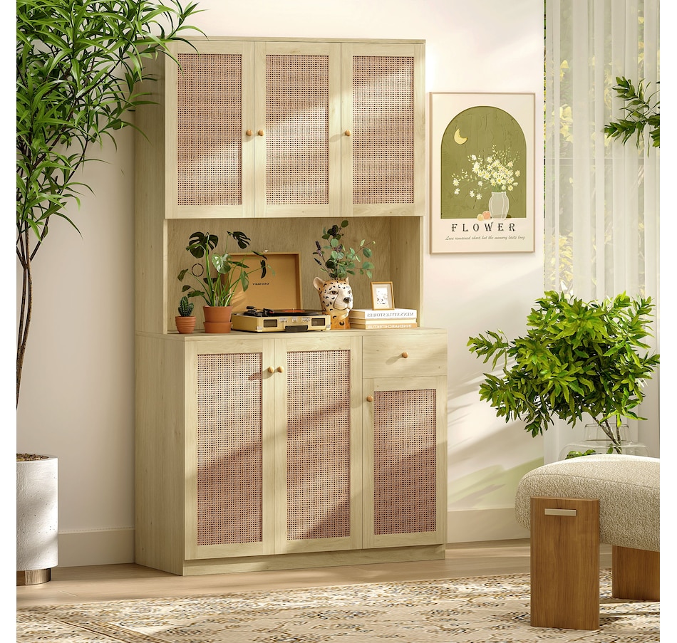 Image 997368_ALTMORE8.jpg, Product 997-368 / Price $269.99, HOMCOM Kitchen Pantry Cabinet with Open Countertop Kitchen Hutch, Natural from HOMCOM on TSC.ca's Home & Garden department