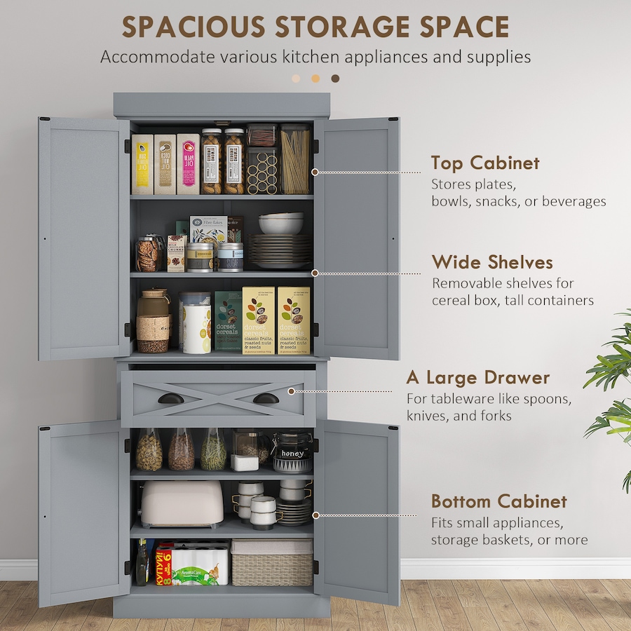 Image 997370_ALTMORE19.jpg, Product 997-370 / Price $279.99, HOMCOM Kitchen Pantry, Freestanding Buffet Cabinet with 4 Doors from HOMCOM on TSC.ca's Home & Garden department
