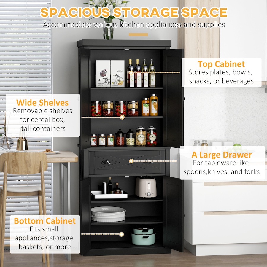 Image 997370_ALTMORE3.jpg, Product 997-370 / Price $279.99, HOMCOM Kitchen Pantry, Freestanding Buffet Cabinet with 4 Doors from HOMCOM on TSC.ca's Home & Garden department