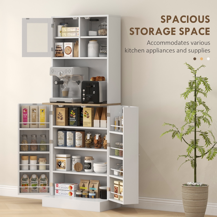 Image 997374_ALTMORE3.jpg, Product 997-374 / Price $269.99, HOMCOM 66.5" Kitchen Pantry Freestanding Storage Cabinet with Hutch White from HOMCOM on TSC.ca's Home & Garden department