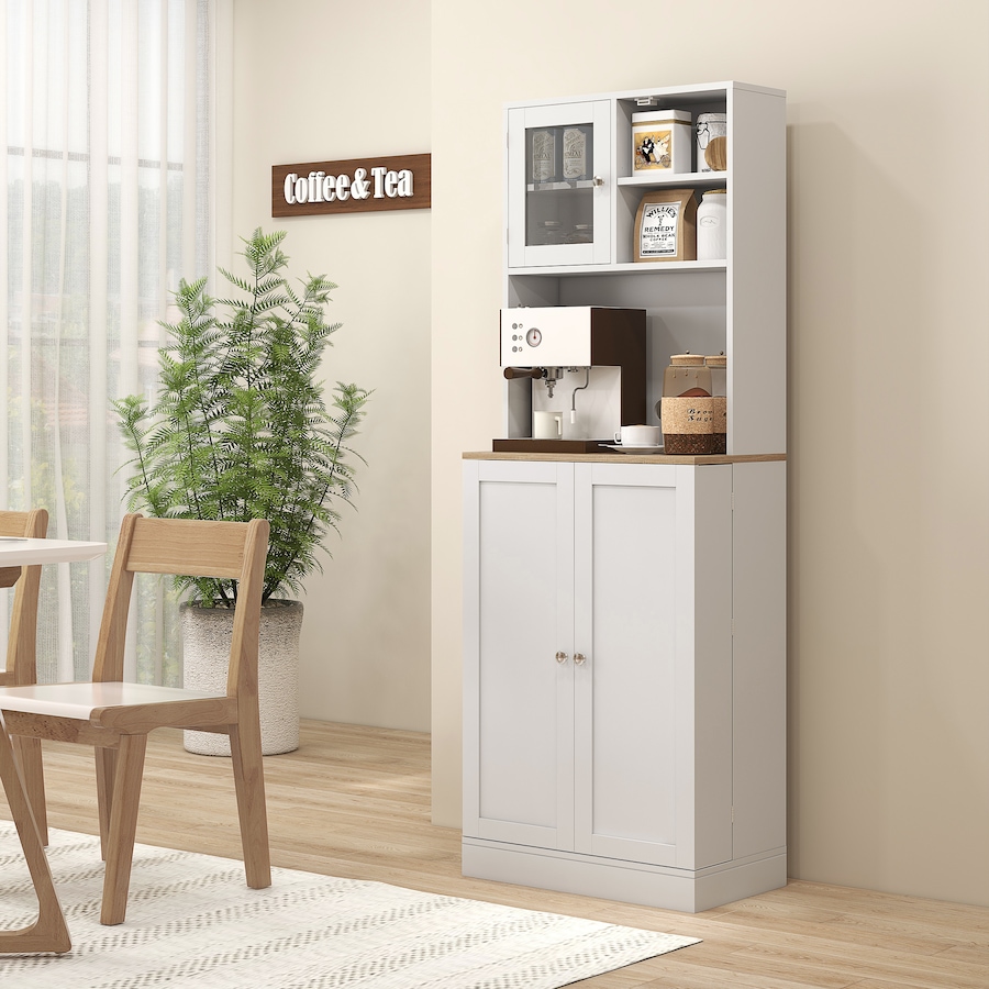 Image 997374_ALTMORE8.jpg, Product 997-374 / Price $269.99, HOMCOM 66.5" Kitchen Pantry Freestanding Storage Cabinet with Hutch White from HOMCOM on TSC.ca's Home & Garden department