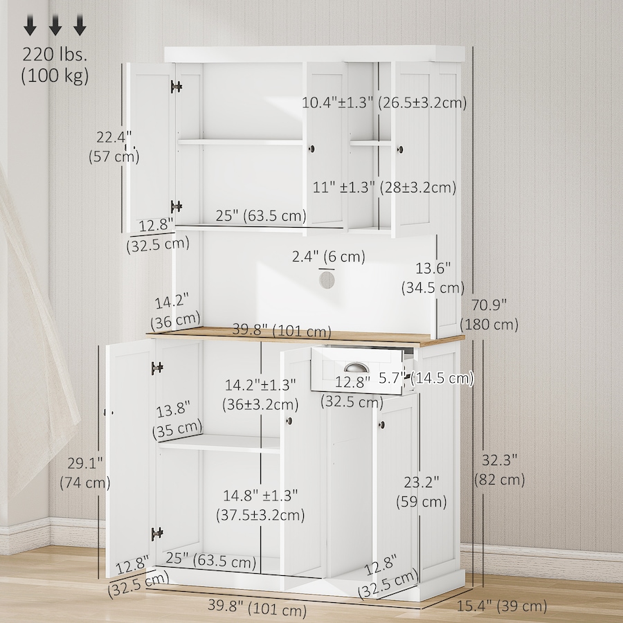 Image 997383_ALTMORE2.jpg, Product 997-383 / Price $324.99, HOMCOM 71" Buffet with Hutch, Kitchen Pantry Storage Cabinet with Drawer from HOMCOM on TSC.ca's Home & Garden department