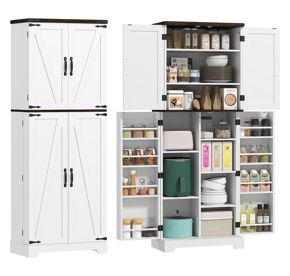Image 997387.jpg, Product 997-387 / Price $249.99, HOMCOM 64" Kitchen Pantry Storage Cabinet with Adjustable Shelves, White from HOMCOM on TSC.ca's Home & Garden department