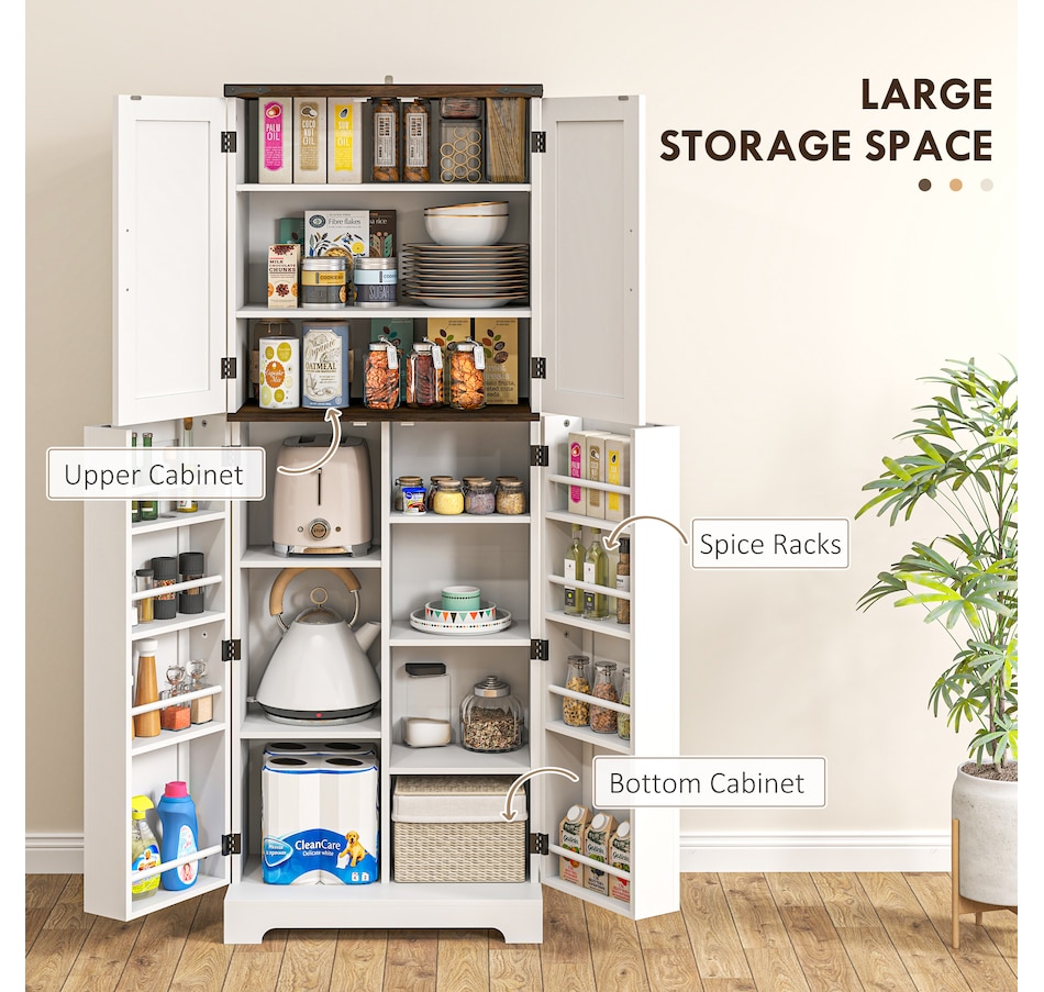 Image 997387_ALTMORE3.jpg, Product 997-387 / Price $249.99, HOMCOM 64" Kitchen Pantry Storage Cabinet with Adjustable Shelves, White from HOMCOM on TSC.ca's Home & Garden department