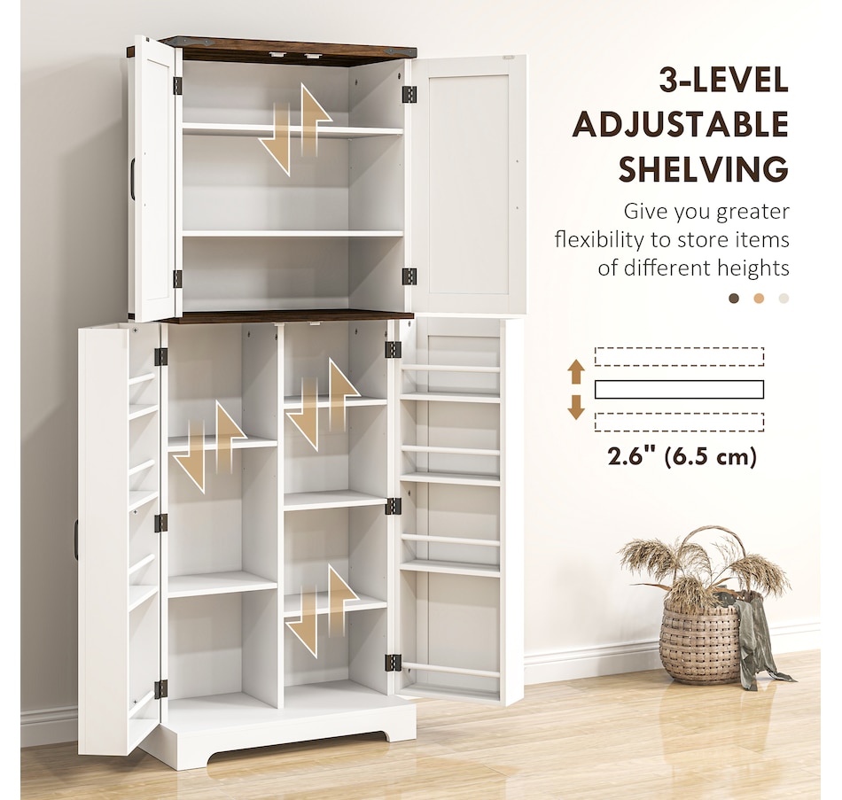 Image 997387_ALTMORE4.jpg, Product 997-387 / Price $249.99, HOMCOM 64" Kitchen Pantry Storage Cabinet with Adjustable Shelves, White from HOMCOM on TSC.ca's Home & Garden department