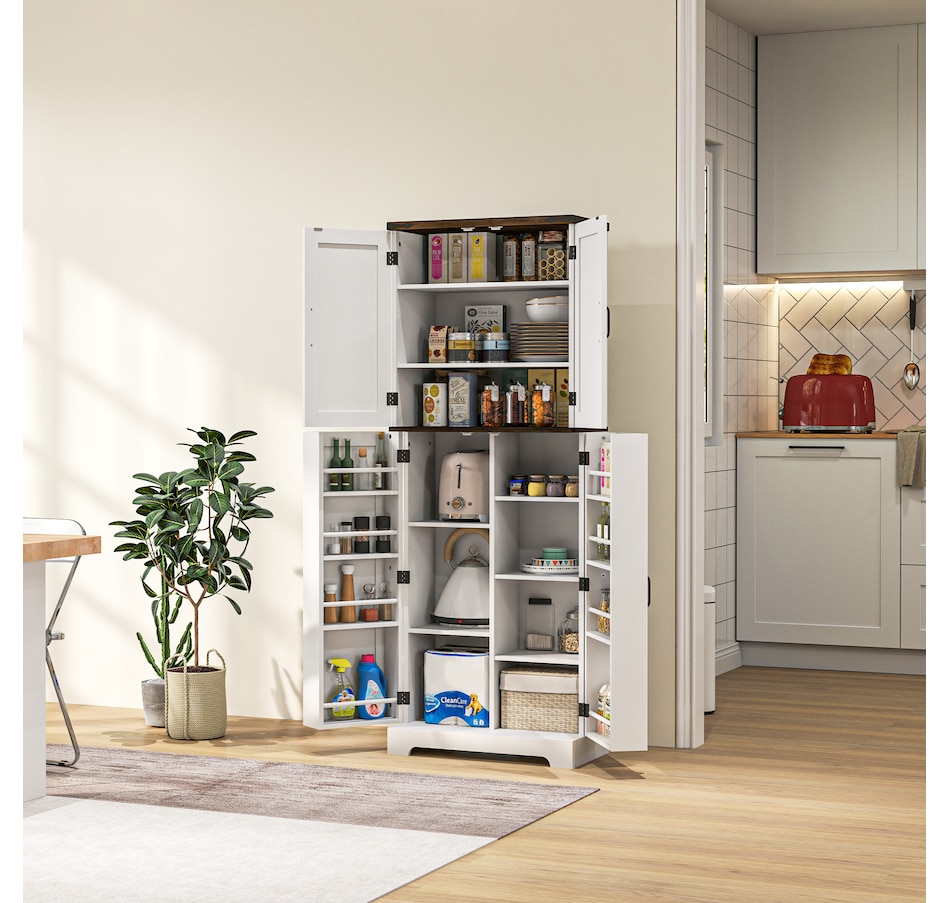 Image 997387_ALTMORE7.jpg, Product 997-387 / Price $249.99, HOMCOM 64" Kitchen Pantry Storage Cabinet with Adjustable Shelves, White from HOMCOM on TSC.ca's Home & Garden department