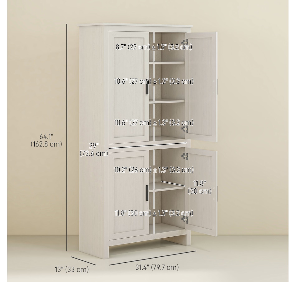 Image 997389_ALTMORE2.jpg, Product 997-389 / Price $229.99, HOMCOM 64" Kitchen Pantry Storage Cabinet with Adjustable Shelves, White from HOMCOM on TSC.ca's Home & Garden department