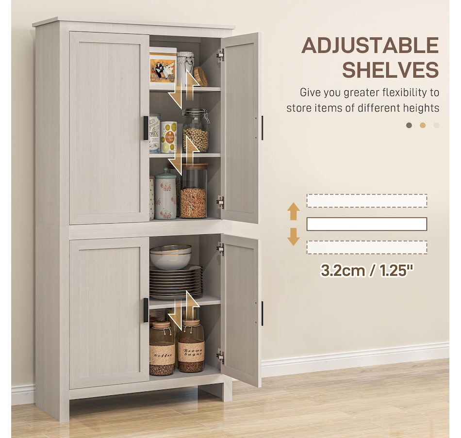 Image 997389_ALTMORE4.jpg, Product 997-389 / Price $229.99, HOMCOM 64" Kitchen Pantry Storage Cabinet with Adjustable Shelves, White from HOMCOM on TSC.ca's Home & Garden department