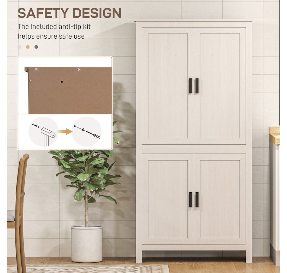 Image 997389_ALTMORE5.jpg, Product 997-389 / Price $229.99, HOMCOM 64" Kitchen Pantry Storage Cabinet with Adjustable Shelves, White from HOMCOM on TSC.ca's Home & Garden department