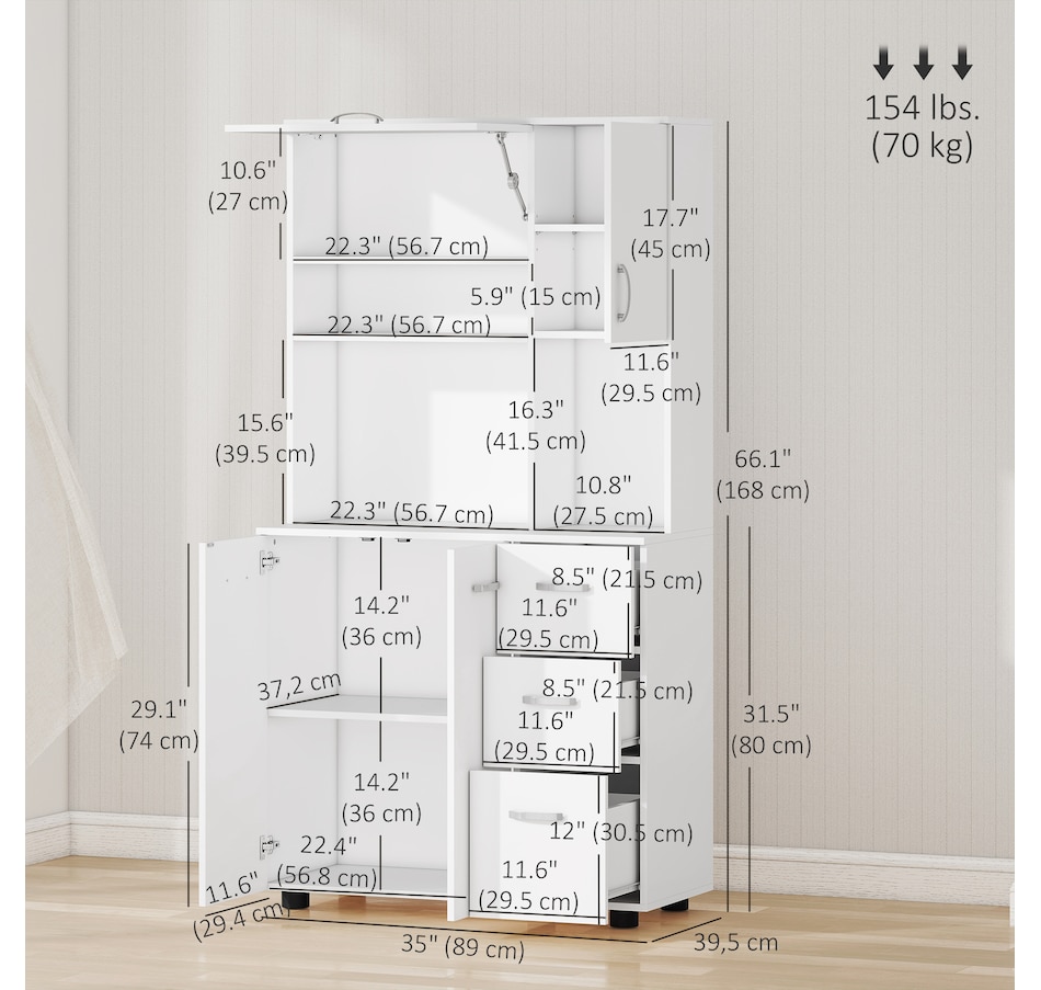 Image 997394_ALTMORE2.jpg, Product 997-394 / Price $304.99, HOMCOM Buffet with Hutch, Kitchen Pantry with Doors, Drawers, Shelves from HOMCOM on TSC.ca's Home & Garden department