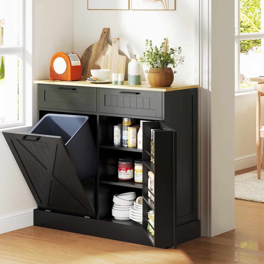 Image 997397_ALTMORE1.jpg, Product 997-397 / Price $214.99 - $219.99, HOMCOM Tilt Out Trash Cabinet, Kitchen Island with 2 Drawers from HOMCOM on TSC.ca's Home & Garden department