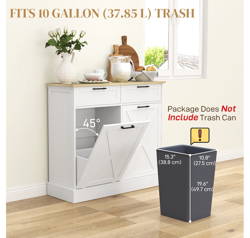 Image 997397_ALTMORE12.jpg, Product 997-397 / Price $219.99 - $224.99, HOMCOM Tilt Out Trash Cabinet, Kitchen Island with 2 Drawers from HOMCOM on TSC.ca's Home & Garden department