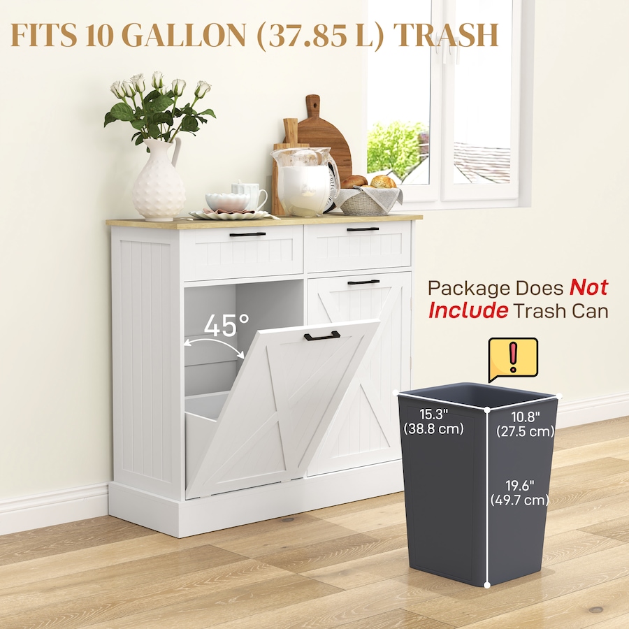 Image 997397_ALTMORE12.jpg, Product 997-397 / Price $214.99 - $219.99, HOMCOM Tilt Out Trash Cabinet, Kitchen Island with 2 Drawers from HOMCOM on TSC.ca's Home & Garden department