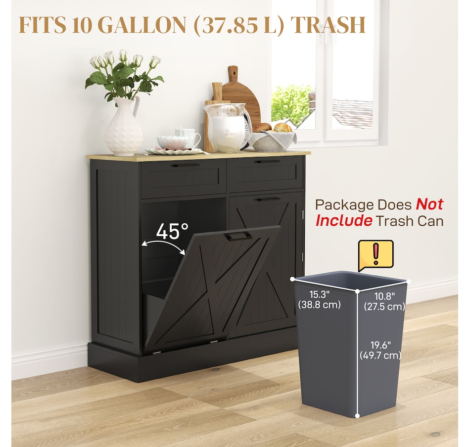 Image 997397_ALTMORE4.jpg, Product 997-397 / Price $219.99 - $224.99, HOMCOM Tilt Out Trash Cabinet, Kitchen Island with 2 Drawers from HOMCOM on TSC.ca's Home & Garden department