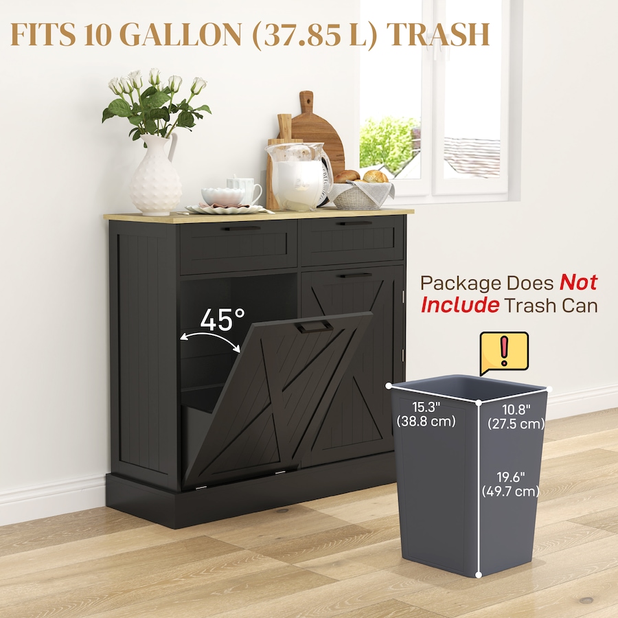 Image 997397_ALTMORE4.jpg, Product 997-397 / Price $214.99 - $219.99, HOMCOM Tilt Out Trash Cabinet, Kitchen Island with 2 Drawers from HOMCOM on TSC.ca's Home & Garden department