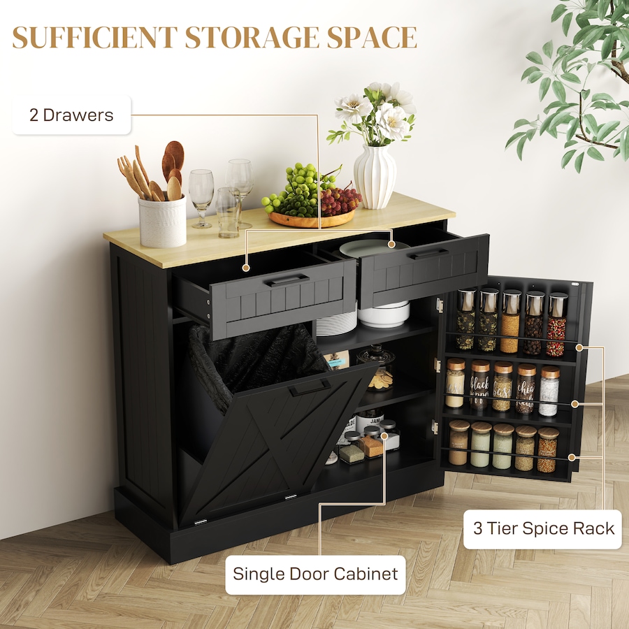 Image 997397_ALTMORE5.jpg, Product 997-397 / Price $214.99 - $219.99, HOMCOM Tilt Out Trash Cabinet, Kitchen Island with 2 Drawers from HOMCOM on TSC.ca's Home & Garden department