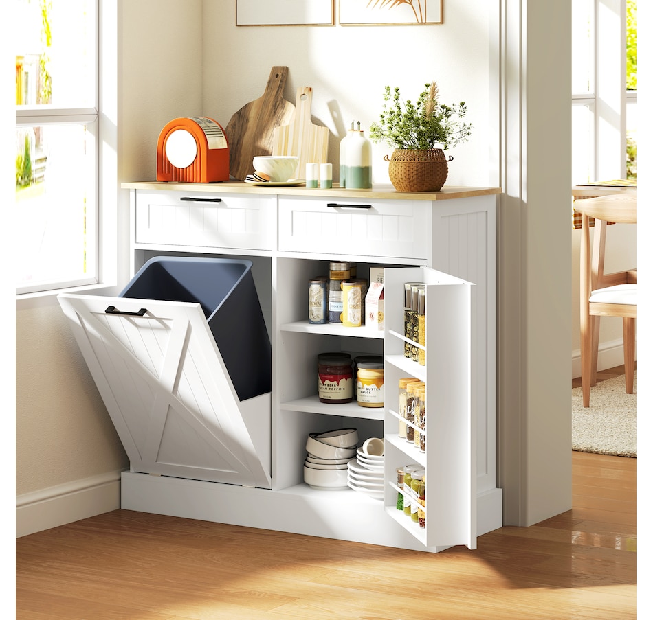 Image 997397_ALTMORE9.jpg, Product 997-397 / Price $219.99 - $224.99, HOMCOM Tilt Out Trash Cabinet, Kitchen Island with 2 Drawers from HOMCOM on TSC.ca's Home & Garden department
