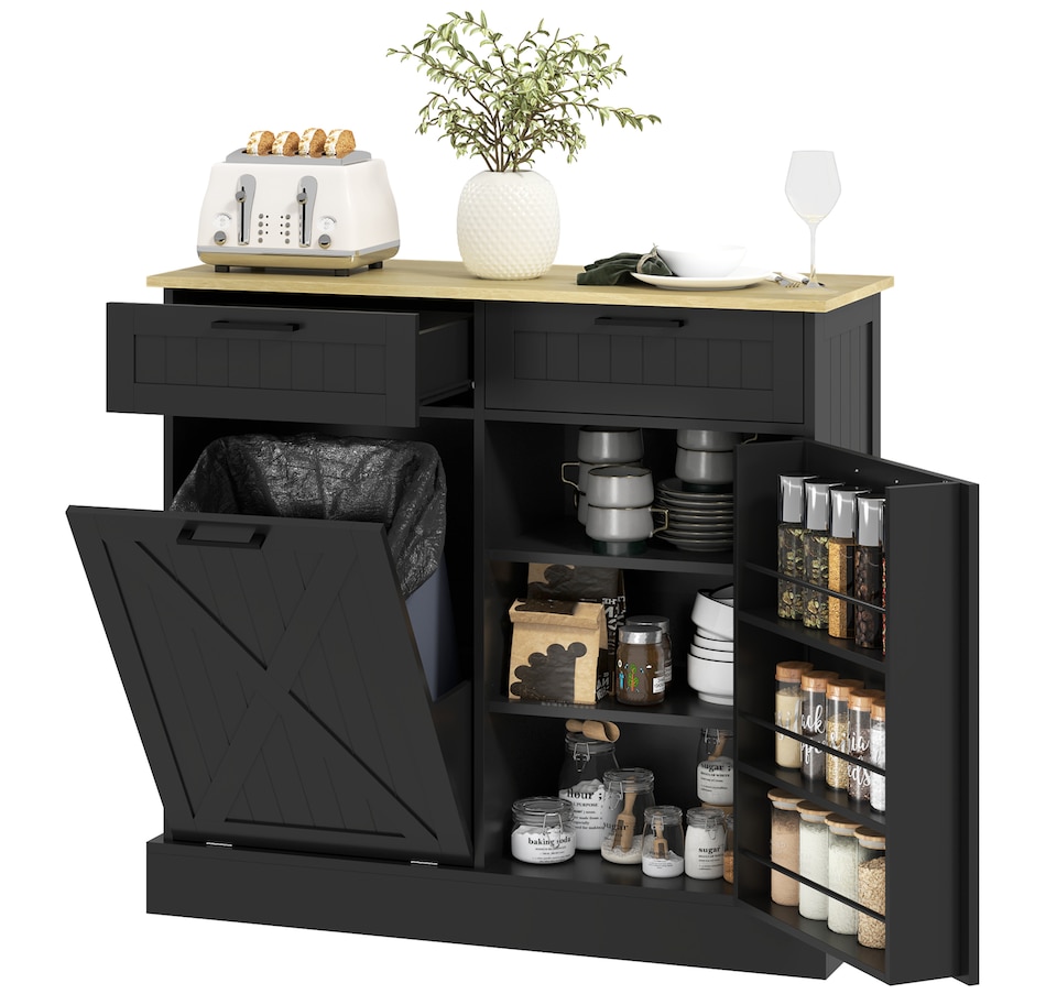 Image 997397_ST01.jpg, Product 997-397 / Price $219.99 - $224.99, HOMCOM Tilt Out Trash Cabinet, Kitchen Island with 2 Drawers from HOMCOM on TSC.ca's Home & Garden department