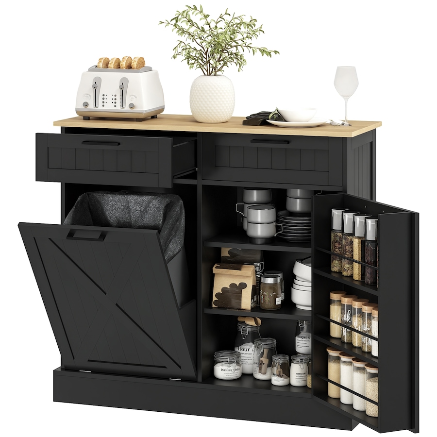Image 997397_ST01.jpg, Product 997-397 / Price $214.99 - $219.99, HOMCOM Tilt Out Trash Cabinet, Kitchen Island with 2 Drawers from HOMCOM on TSC.ca's Home & Garden department