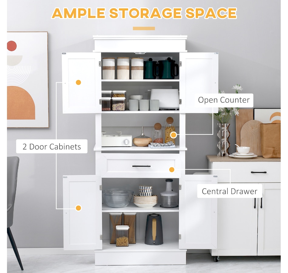 Image 997400_ALTMORE11.jpg, Product 997-400 / Price $289.99, HOMCOM Kitchen Pantry Storage Cabinet with Open Shelf Adjustable Shelving from HOMCOM on TSC.ca's Home & Garden department