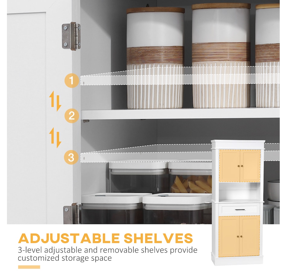 Image 997400_ALTMORE12.jpg, Product 997-400 / Price $289.99, HOMCOM Kitchen Pantry Storage Cabinet with Open Shelf Adjustable Shelving from HOMCOM on TSC.ca's Home & Garden department