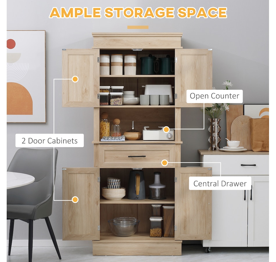 Image 997400_ALTMORE3.jpg, Product 997-400 / Price $289.99, HOMCOM Kitchen Pantry Storage Cabinet with Open Shelf Adjustable Shelving from HOMCOM on TSC.ca's Home & Garden department
