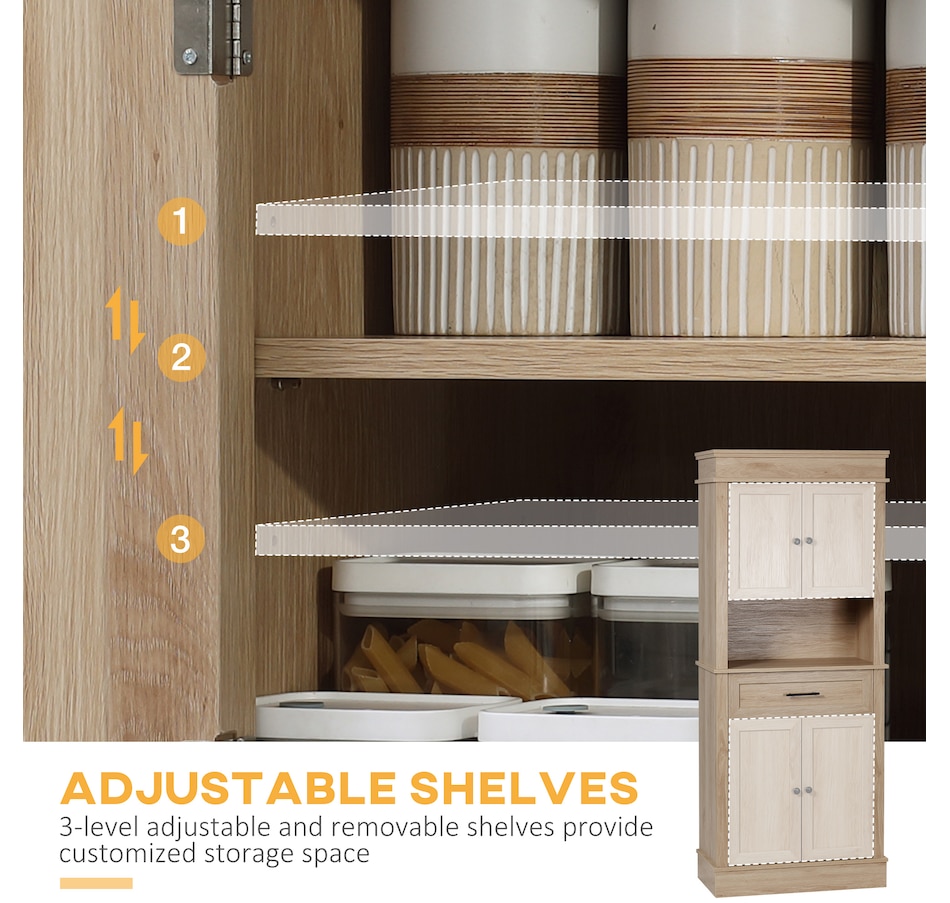 Image 997400_ALTMORE4.jpg, Product 997-400 / Price $289.99, HOMCOM Kitchen Pantry Storage Cabinet with Open Shelf Adjustable Shelving from HOMCOM on TSC.ca's Home & Garden department
