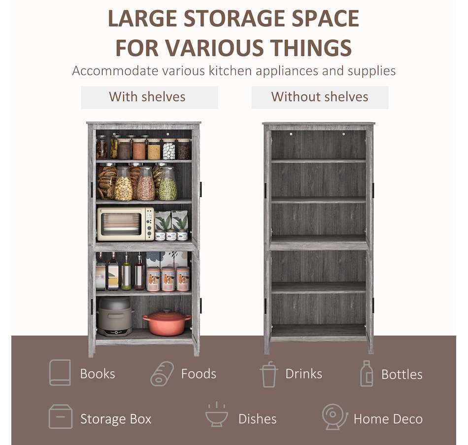 Image 997402_ALTMORE11.jpg, Product 997-402 / Price $194.99 - $209.99, HOMCOM 64" Kitchen Pantry Storage Cabinet with Adjustable Shelves from HOMCOM on TSC.ca's Home & Garden department