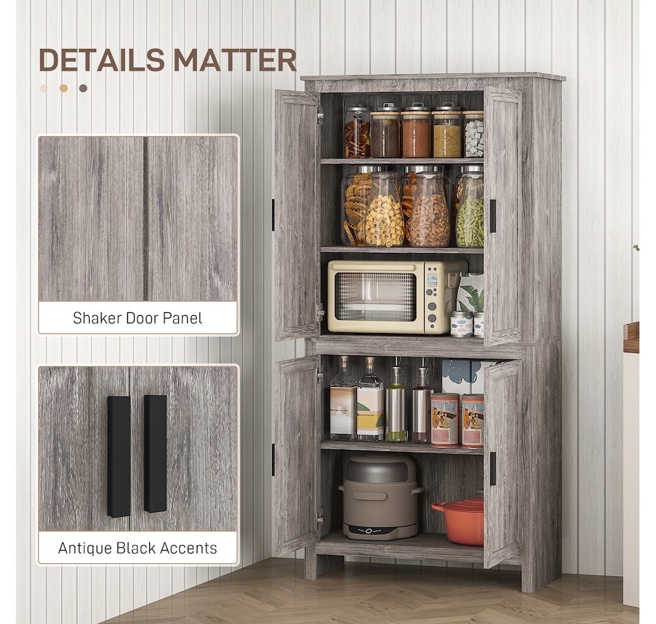 Image 997402_ALTMORE14.jpg, Product 997-402 / Price $194.99 - $209.99, HOMCOM 64" Kitchen Pantry Storage Cabinet with Adjustable Shelves from HOMCOM on TSC.ca's Home & Garden department