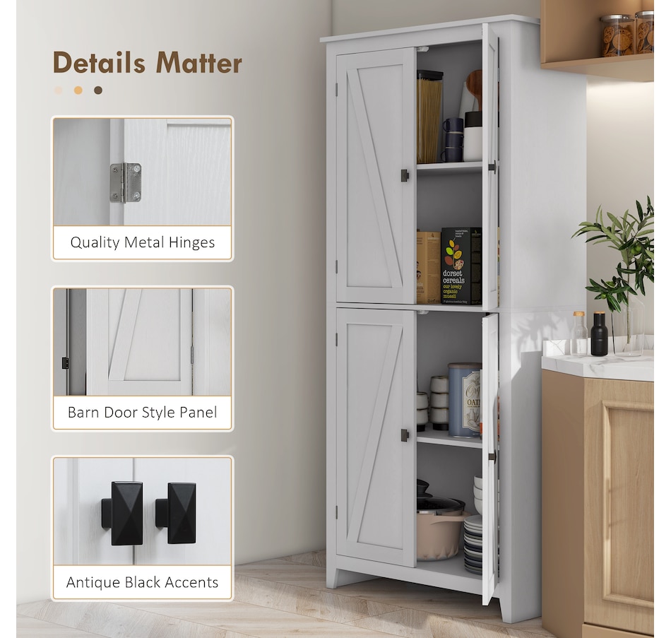 Image 997403_ALTMORE22.jpg, Product 997-403 / Price $259.99 - $279.99, HOMCOM 72" Freestanding Kitchen Pantry, Buffet Cabinet, Grey from HOMCOM on TSC.ca's Home & Garden department