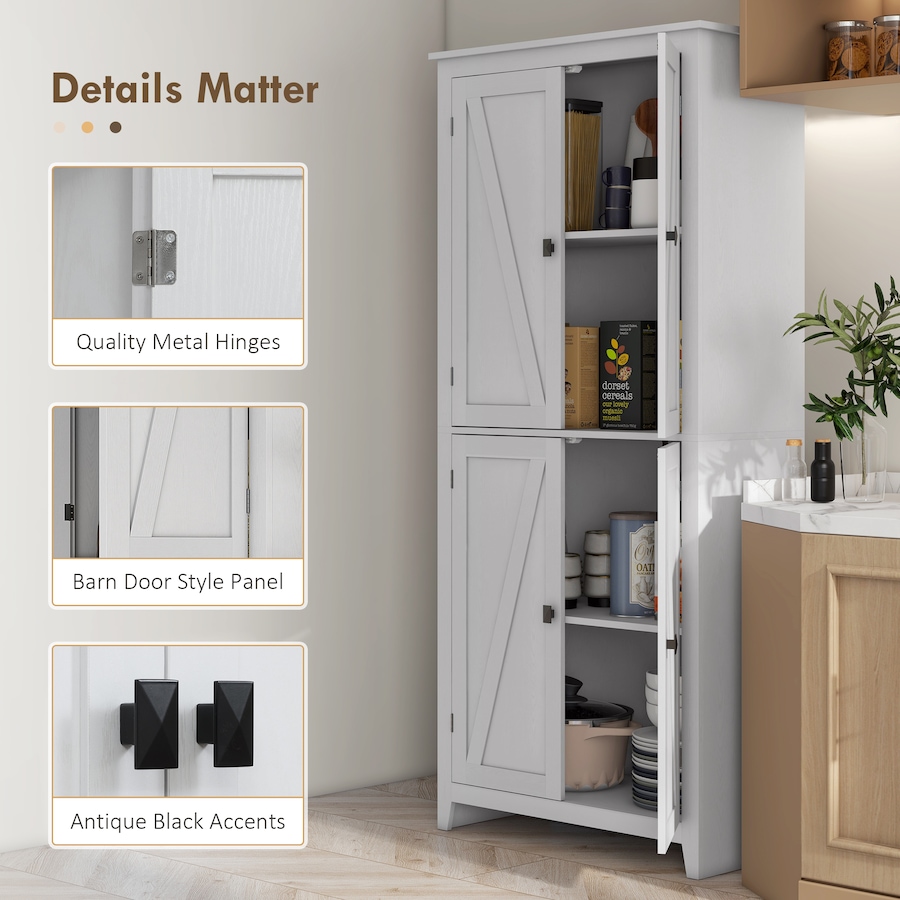 Image 997403_ALTMORE22.jpg, Product 997-403 / Price $249.99 - $259.99, HOMCOM 72" Freestanding Kitchen Pantry, Buffet Cabinet, Grey from HOMCOM on TSC.ca's Home & Garden department