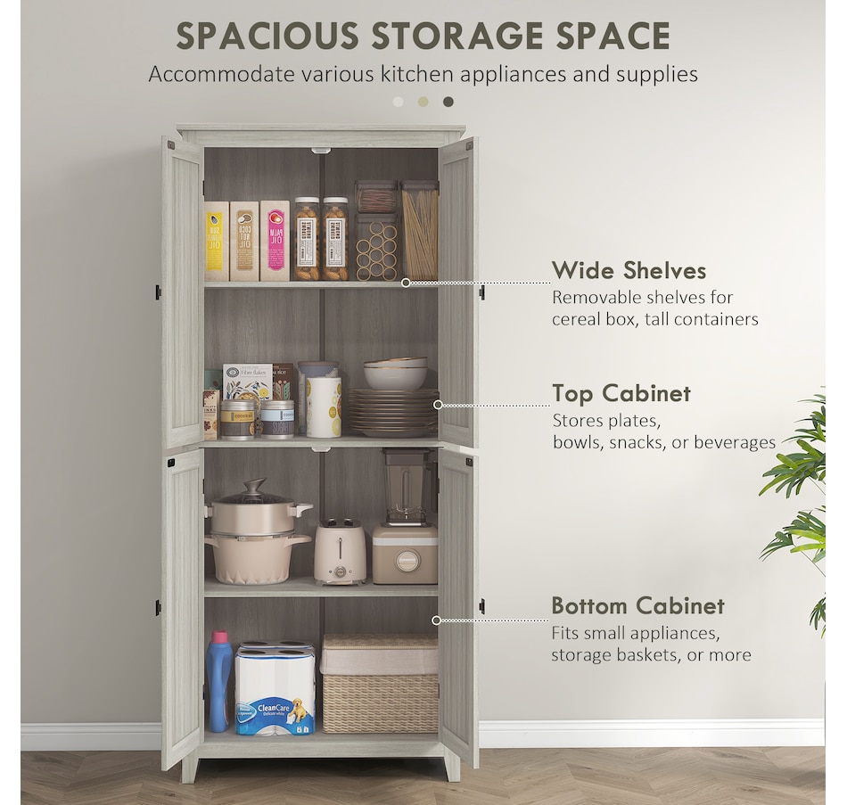 Image 997403_ALTMORE3.jpg, Product 997-403 / Price $259.99 - $279.99, HOMCOM 72" Freestanding Kitchen Pantry, Buffet Cabinet, Grey from HOMCOM on TSC.ca's Home & Garden department