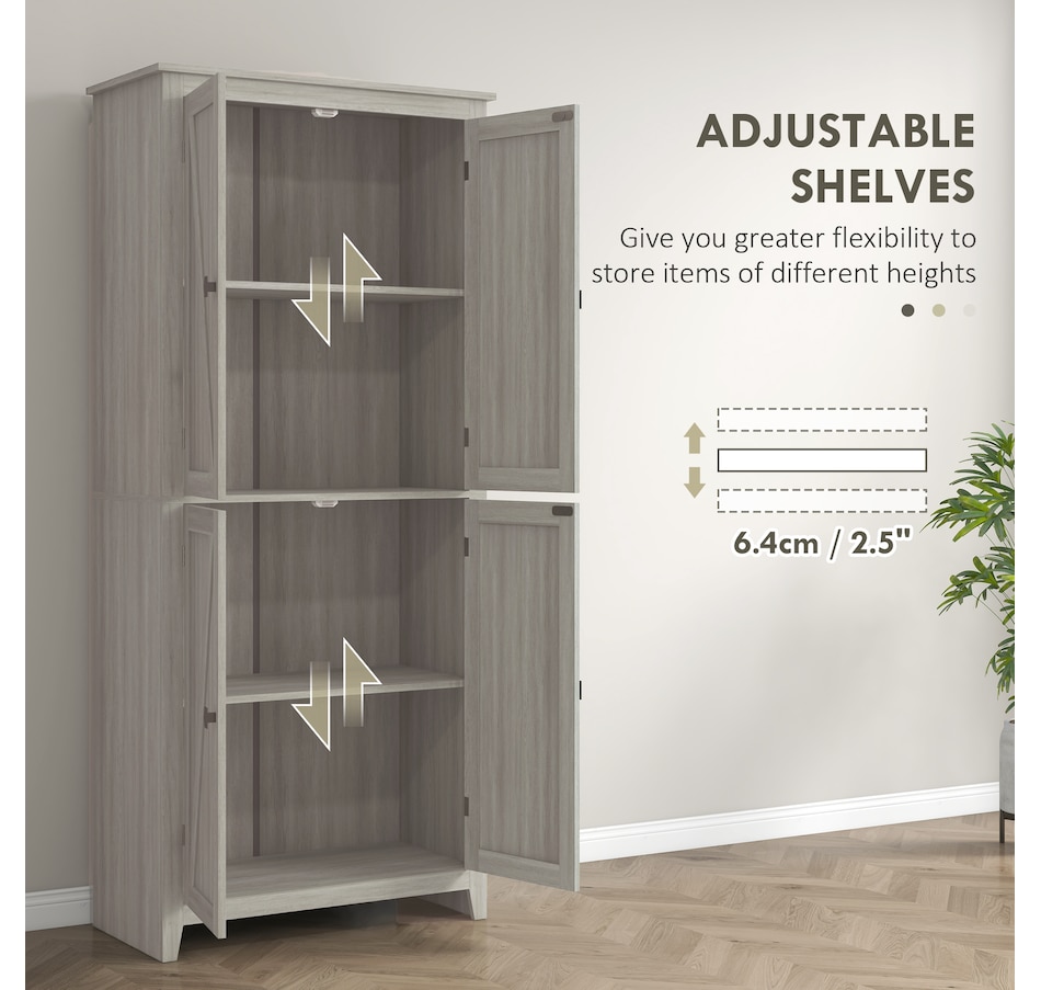 Image 997403_ALTMORE4.jpg, Product 997-403 / Price $259.99 - $279.99, HOMCOM 72" Freestanding Kitchen Pantry, Buffet Cabinet, Grey from HOMCOM on TSC.ca's Home & Garden department